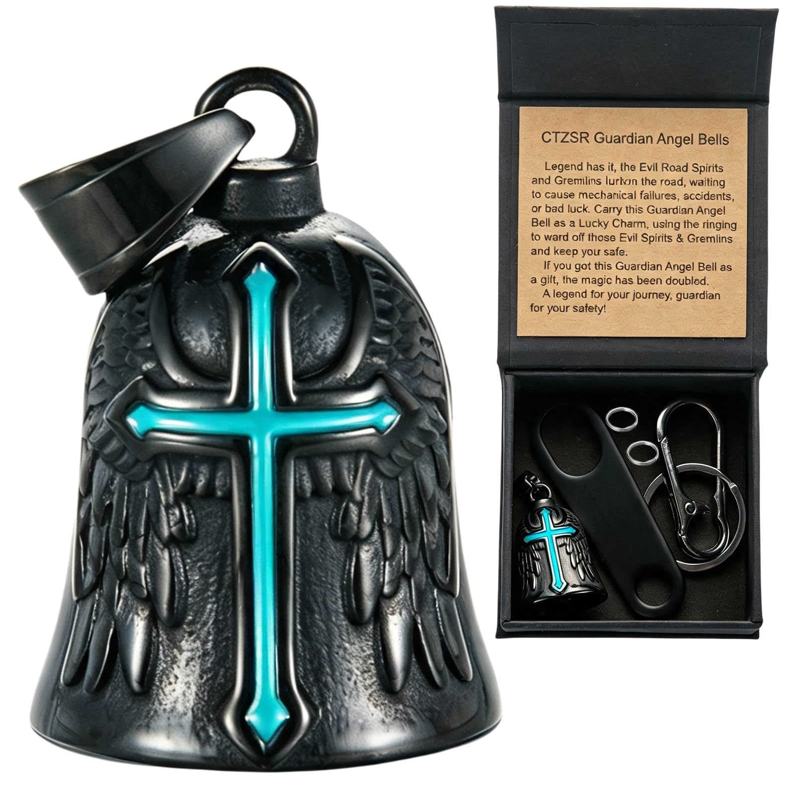 Motorcycle Bell Guardian Angel Gremlin Lucky Charm Gift For Riders