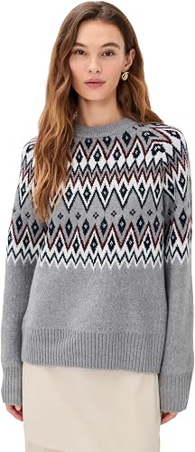 LE BOP Women's Fair Isle Pullover, Heather Multi, L