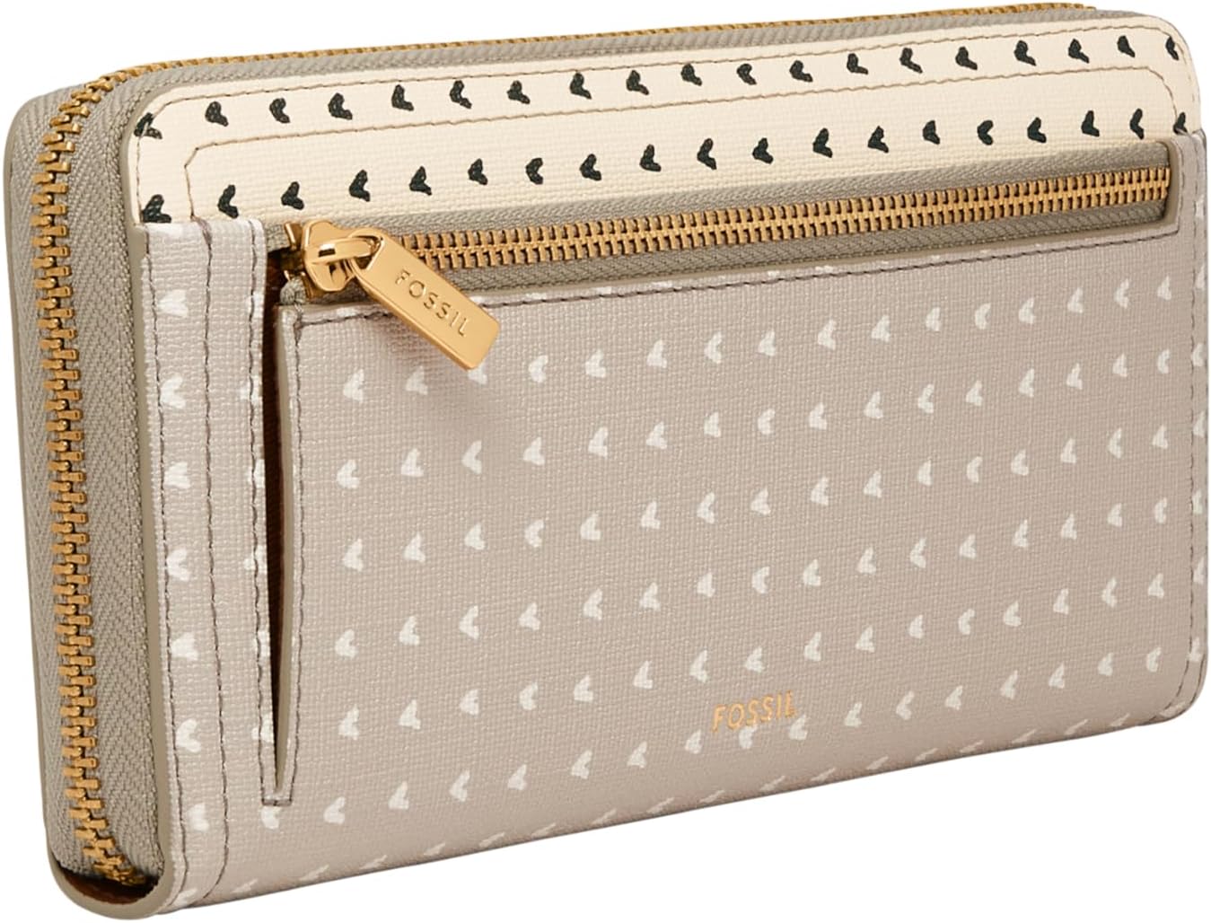 Fossil Women's Logan Leather RFID-Blocking Zip Around Clutch Wallet with Wristlet Strap for Women