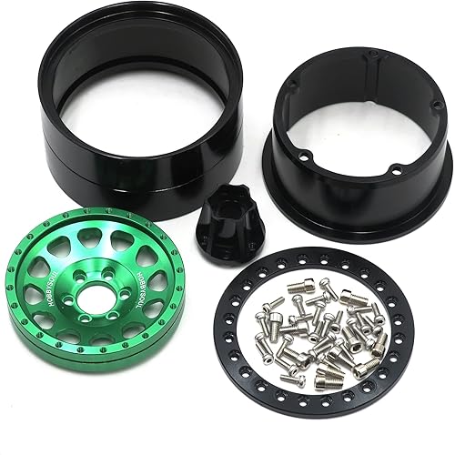 Miniatura 9 de 4 neumáticos RC 2.2 Mud Slingers Super Grip Crawler Neumáticos Altura 4.882in4.88 pulgadas y aleación de aluminio 2.2 Beadlock Llantas hexagonales