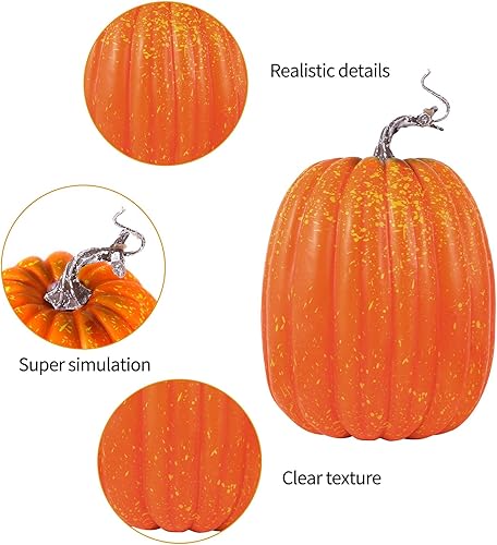 Miniatura 2 de 7 calabazas artificiales para decoración, calabazas de espuma sintética de calabaza surtidas para el hogar, otoño, Halloween, Acción de Gracias (1
