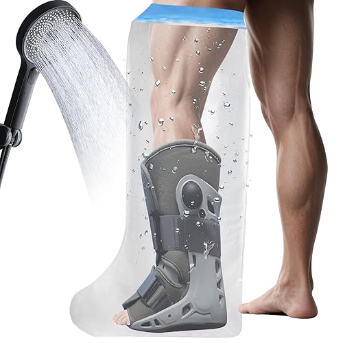 SUPERNIGHT Funda impermeable extra ancha para la ducha, protector de yeso extra grande para piernas de ducha para adultos, botas de ducha para