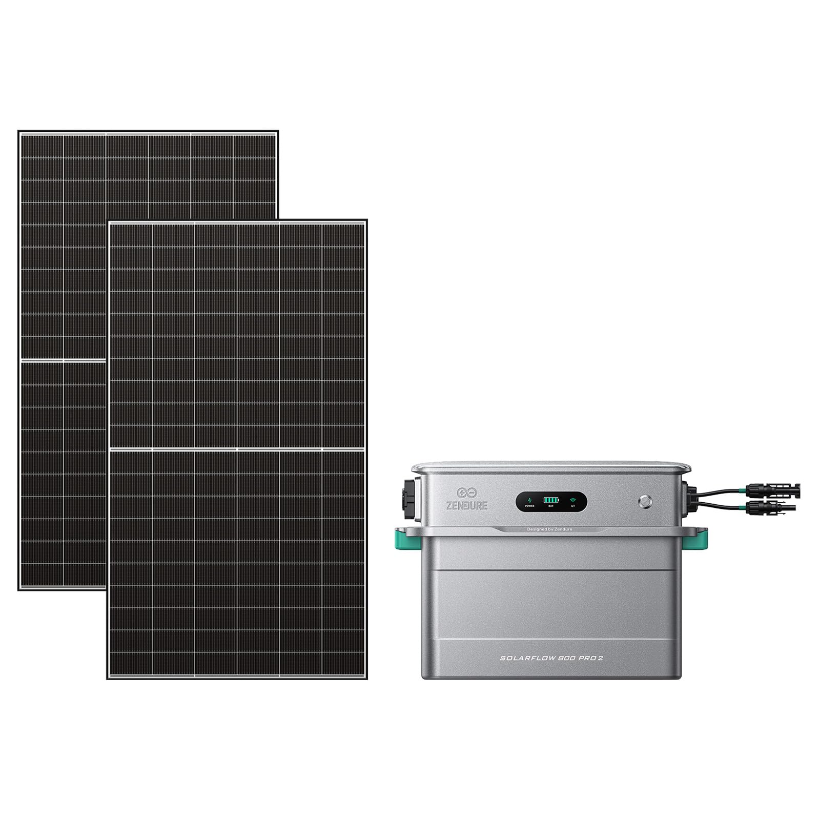 Zendure SF800 Pro2, Centrale Électrique de Balcon avec Entrée 2640W, Charge 1000W, Sortie 800W, Système de Gestion Énergétique IA, 1.92kWh-11,52kWh Batterie Extensible -500W*2 Panneau Bifacial