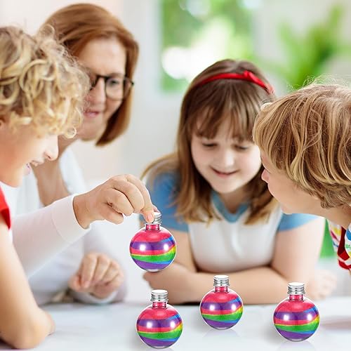 Miniatura 5 de Hsei 50 botellas de plástico para arte de arena con tapas y 5 embudos pequeños, kits de recipientes de arte de arena para niños, manualidades,