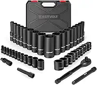Kits de soquetes Eastvolt ASK06, 46 peças, com catraca reversível, métrico/SAE