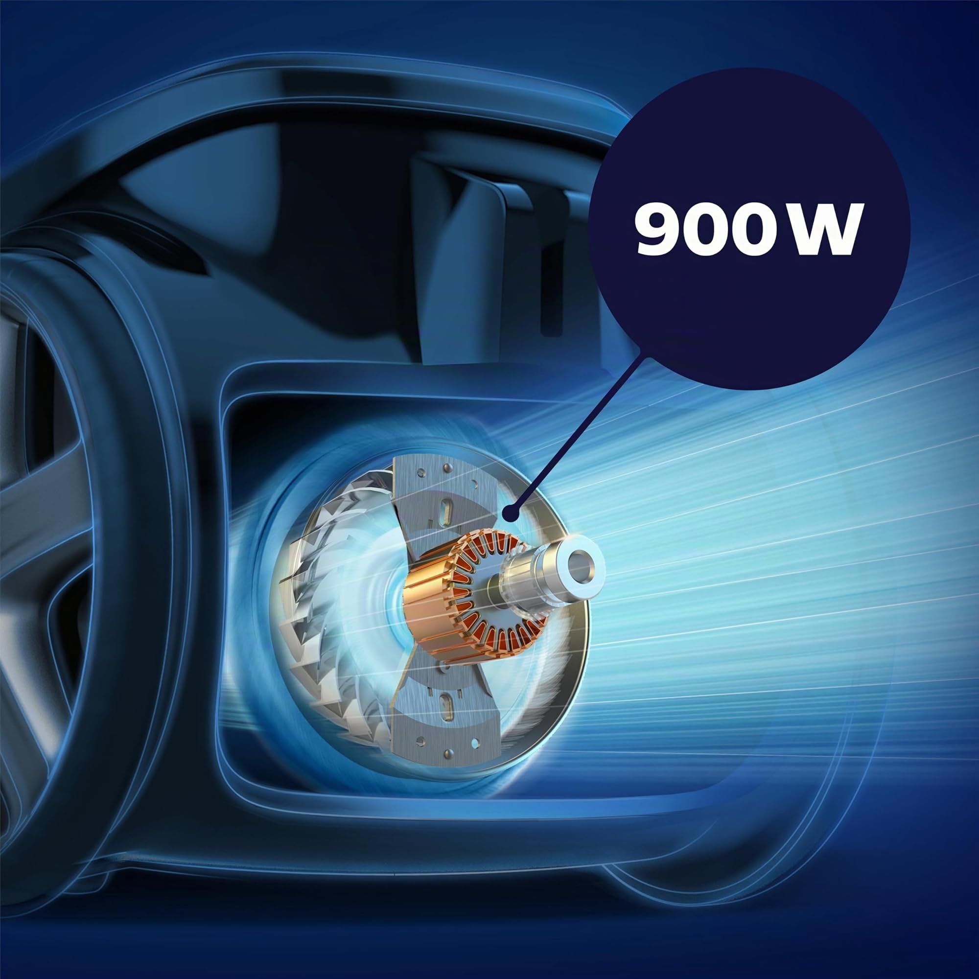 Philips PowerPro Expert Aspirapolvere Senza Sacco - Motore Potente da 900W, Filtro HEPA Allergy Lock, TriActive+ per Pavimenti e Tappeti, Blu (FC9745/09)