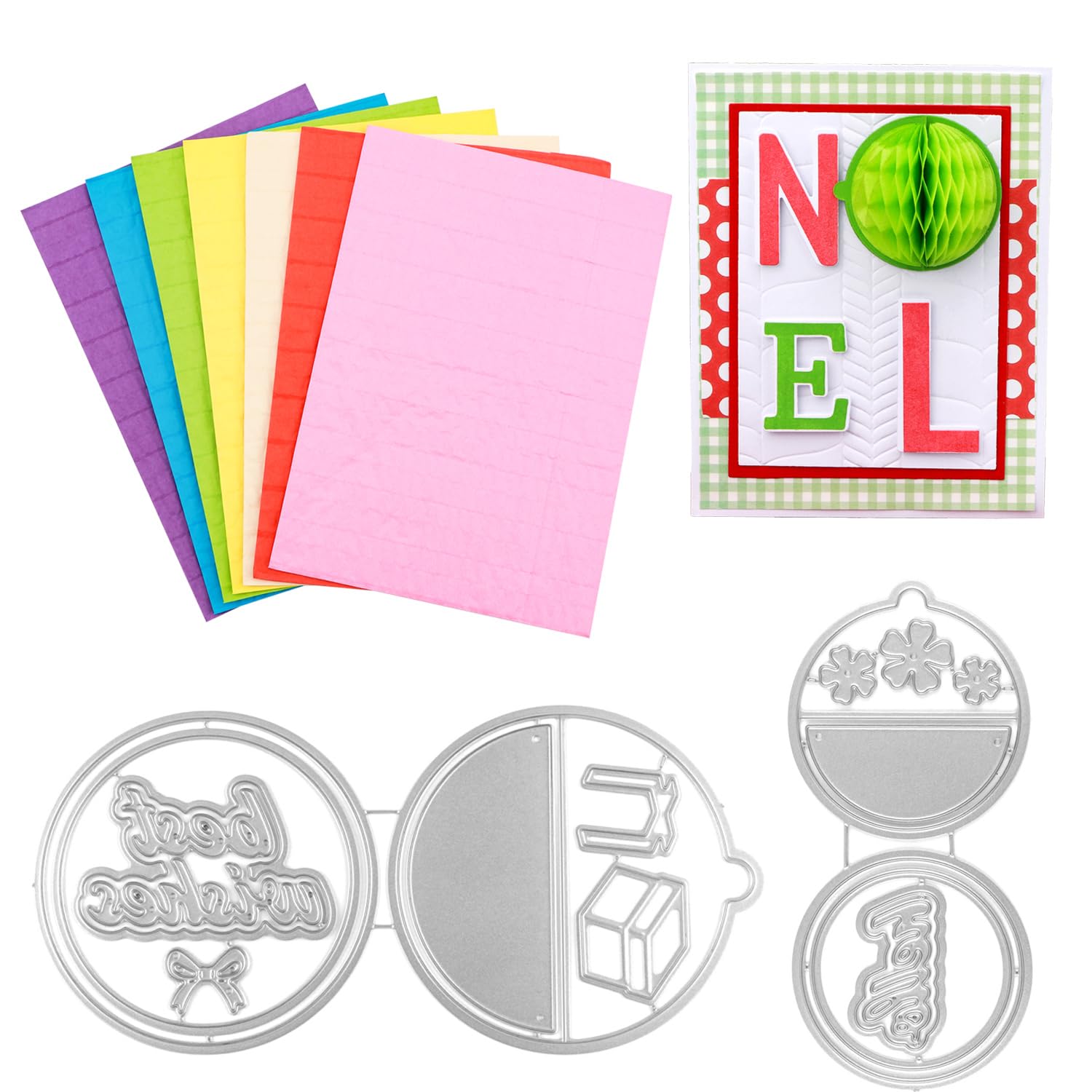 Matrice de découpe ronde et papier nid d'abeille pour scrapbooking 3D et carterie artisanale