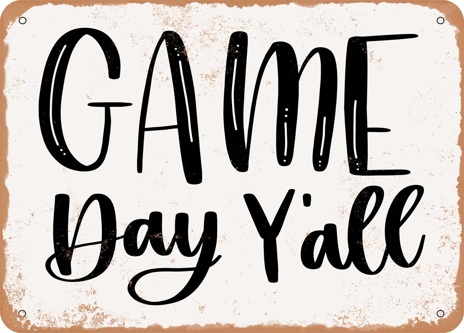 Miaomansenstore Metal Sign - Game Day Y'all - Vintage Look Sign Home Decor