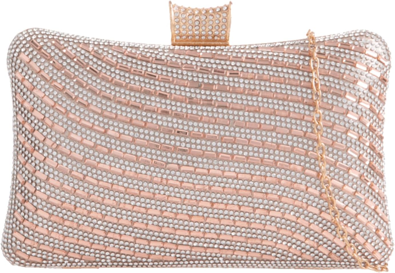 Girly HandBags Womens Diamante Hard Case Clutch Bag