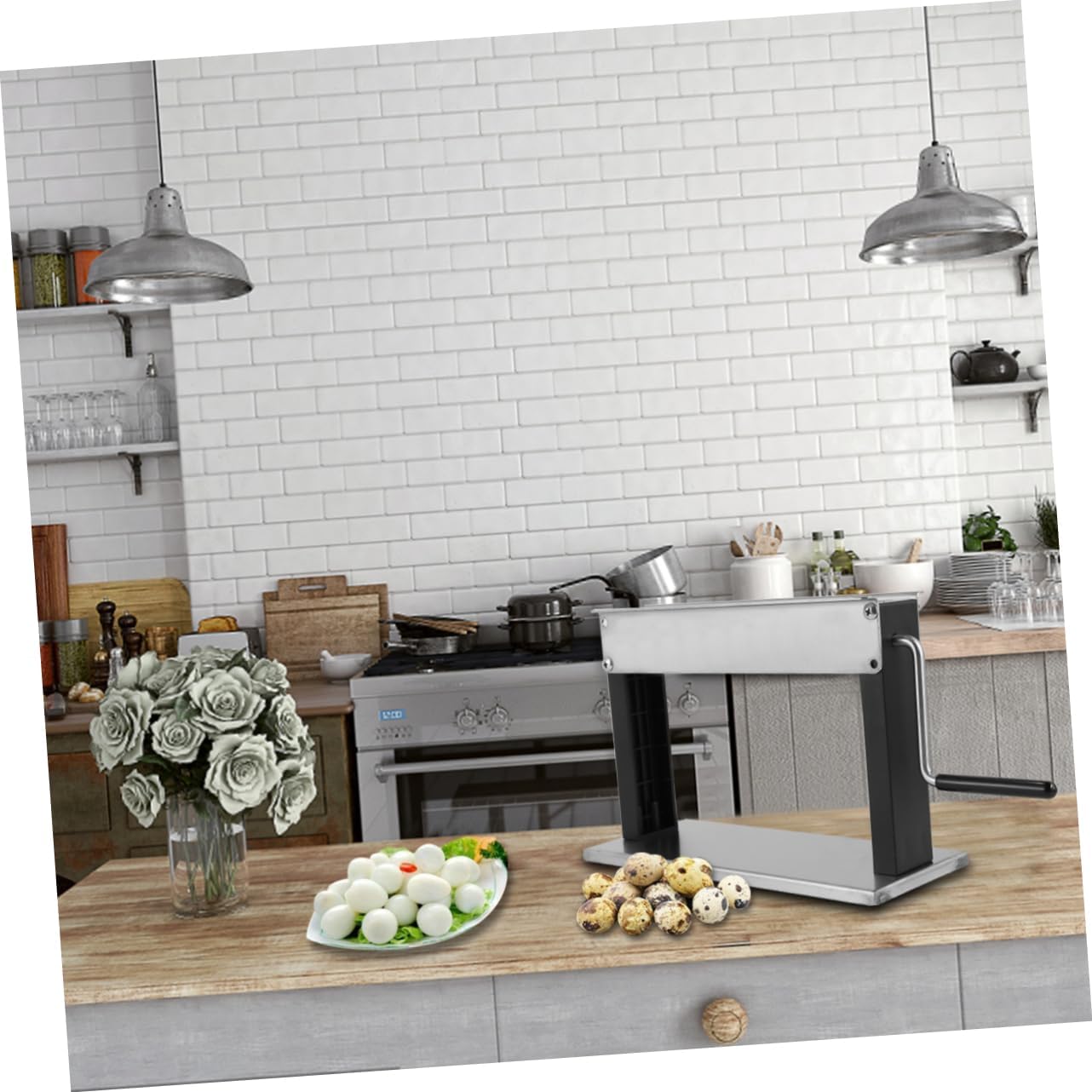 STOBAZA Quail Egg Peeler Machine Manual Sheller for Household Use Efficient Bird Egg Peeling Tool Easy Hand Crank Design for Home and Restaurants