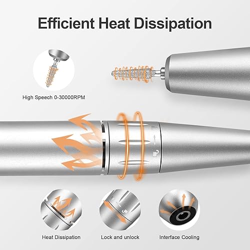 Miniatura 26 de Kit de taladro de uñas portátil profesional, máquina de uñas recargable, kit de taladro eléctrico inalámbrico de uñas con 7 puntas de uñas, Verde