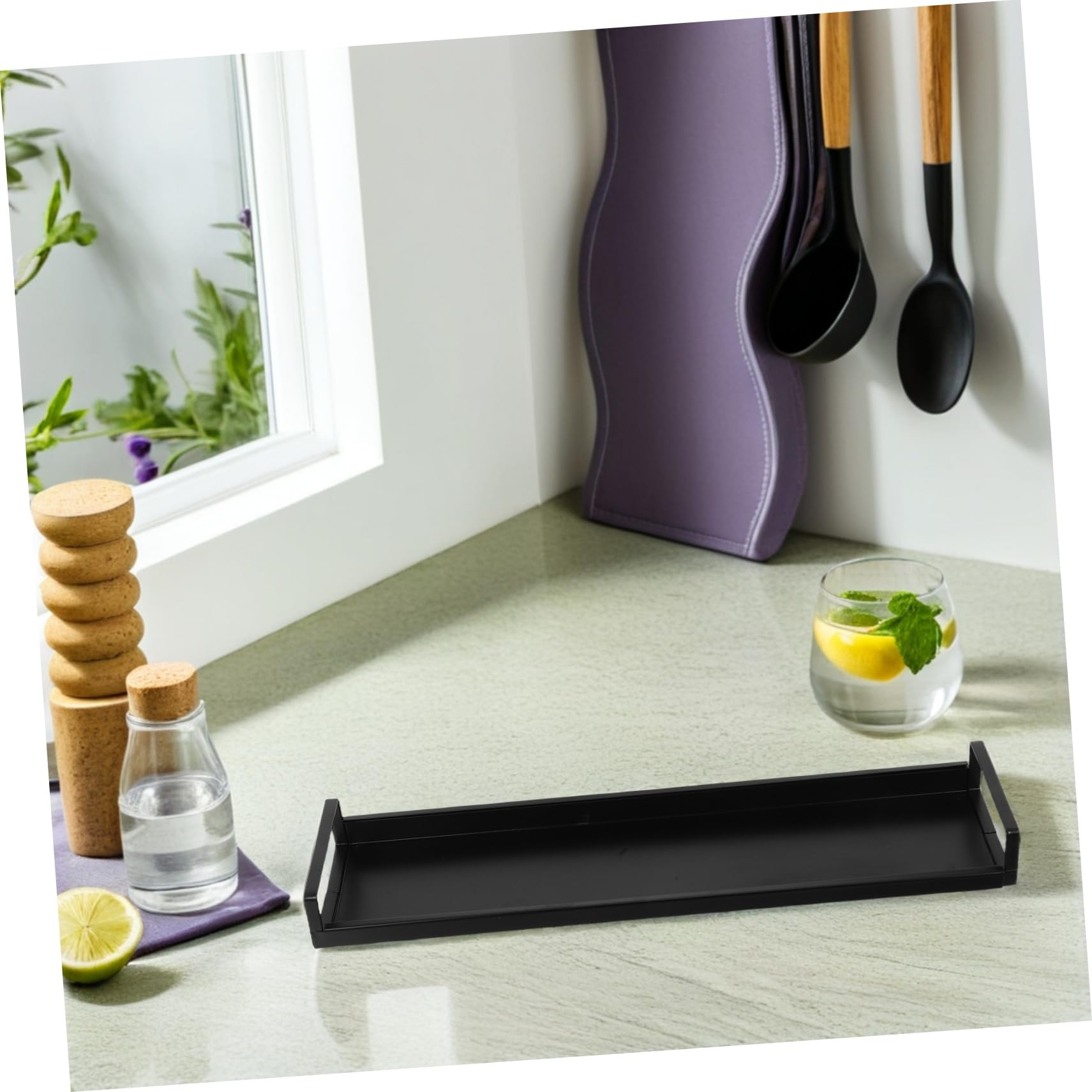 Herd Top Gewürz Rack Küche Gewürz Regal Ofen Gewürz Organizer Regal Eisen Schwarz