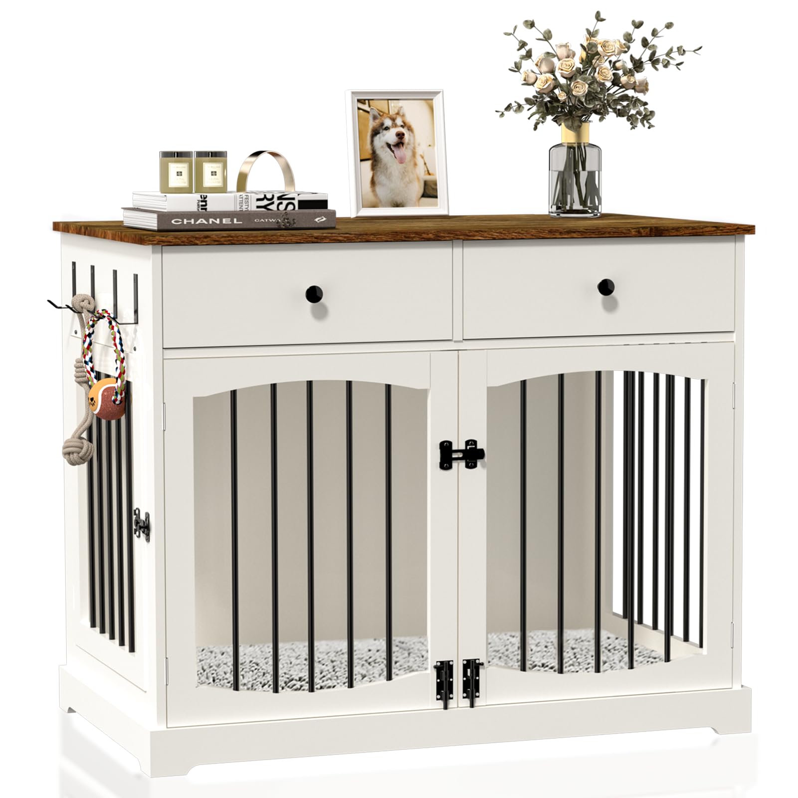 Buy BREEZEHEAT 40'' Dog Crate FurnitureDog Kennel with Drawers, Dog