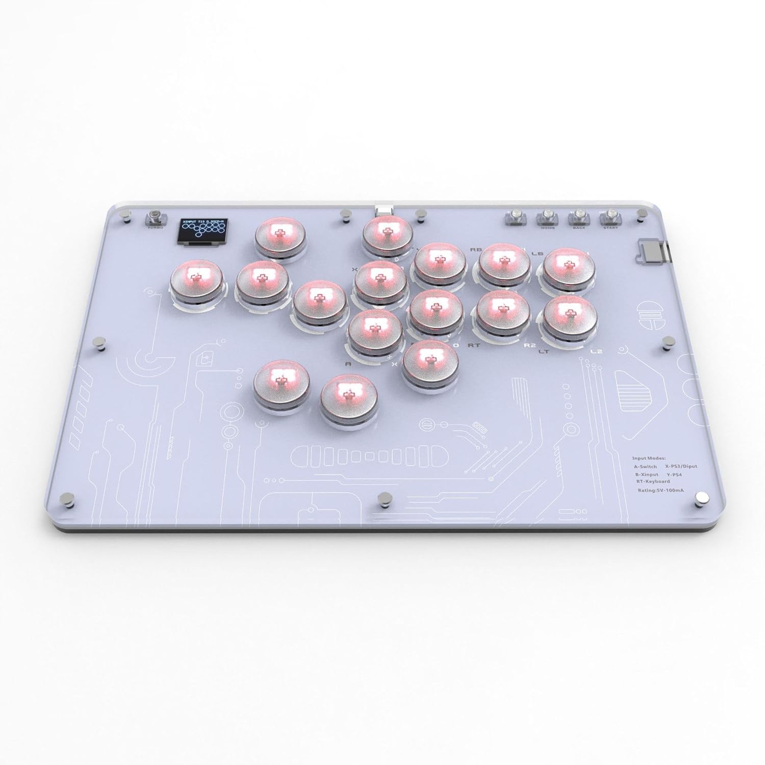 Arcade Stick 16Keys All-Button Gamerfinger with Turbo Functions & Custom RGB,Arcade Controller Street Fight for PC/PS3/PS4/Switch/Steam Game Keyboard-Supports Hot Swap & SOCD