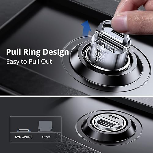 Miniatura 10 de Cargador de coche USB C Syncwire de 90 W PD 45 W y QC 45 W Adaptador USB de carga rápida Super Mini y todo metal Compatible con iPhone 1514 Pro Max