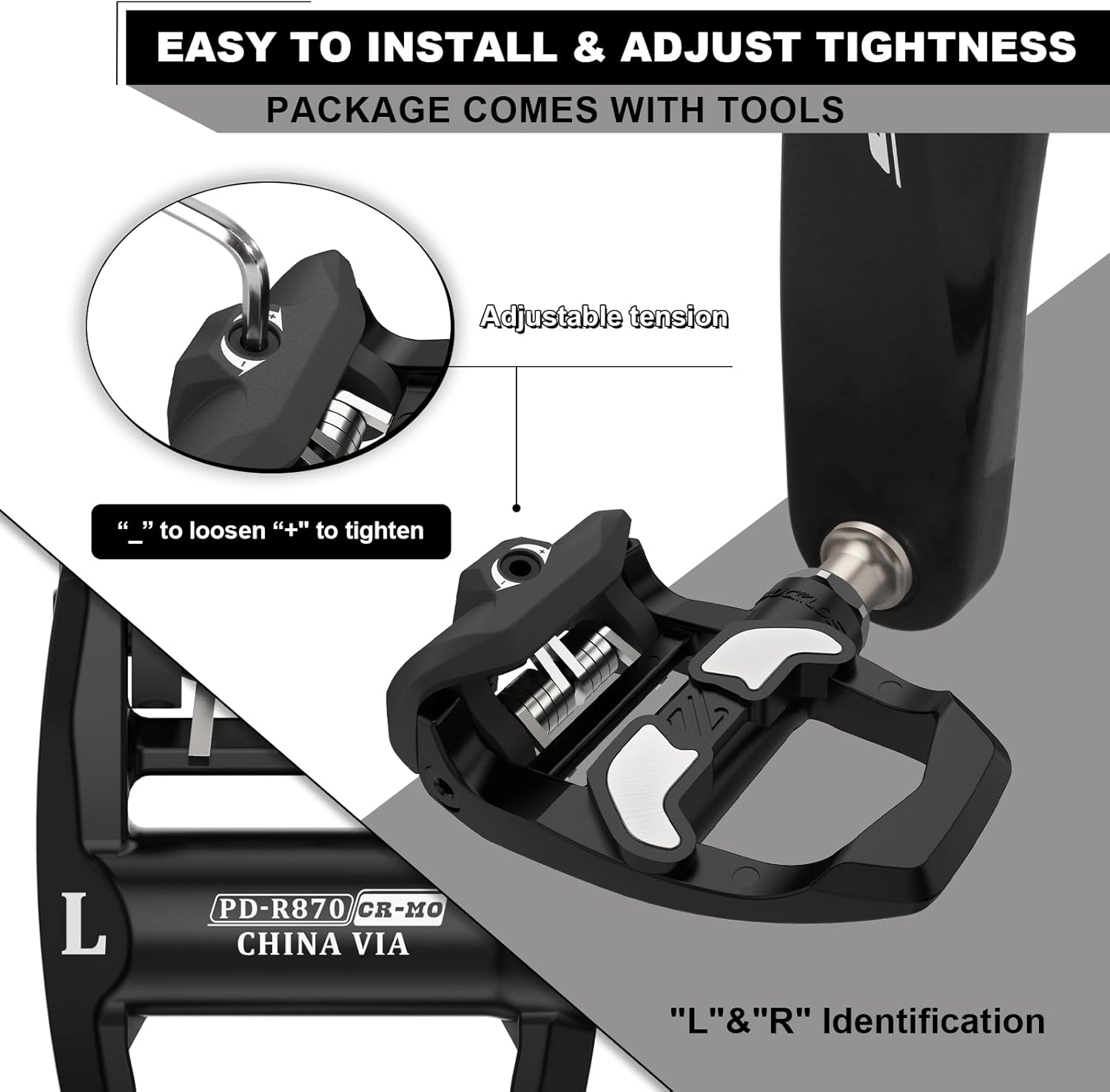 BUCKLOS KEO Pedals for Road Bike - Bicycle Clipless Sealed Bearing Nylon/Carbon Ultegra Clip Pedals for Indoor Cycling (9/16")