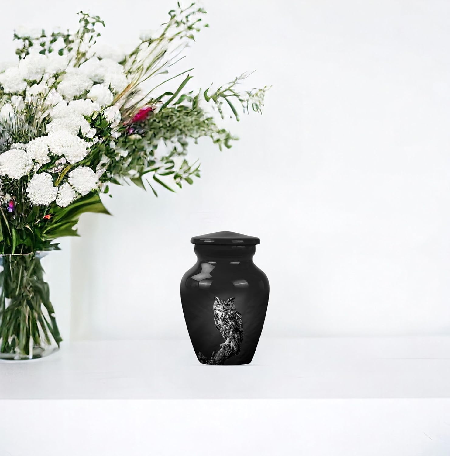 Owl Urn for Ashes for Women - Mini Urn - Human Cremation Urns - Cremation Urns for Human Ashes Adult Male - Funeral Urns for Human Ashes Adult - Urns for Ashes Adult Male (3 inch Pack of 4)