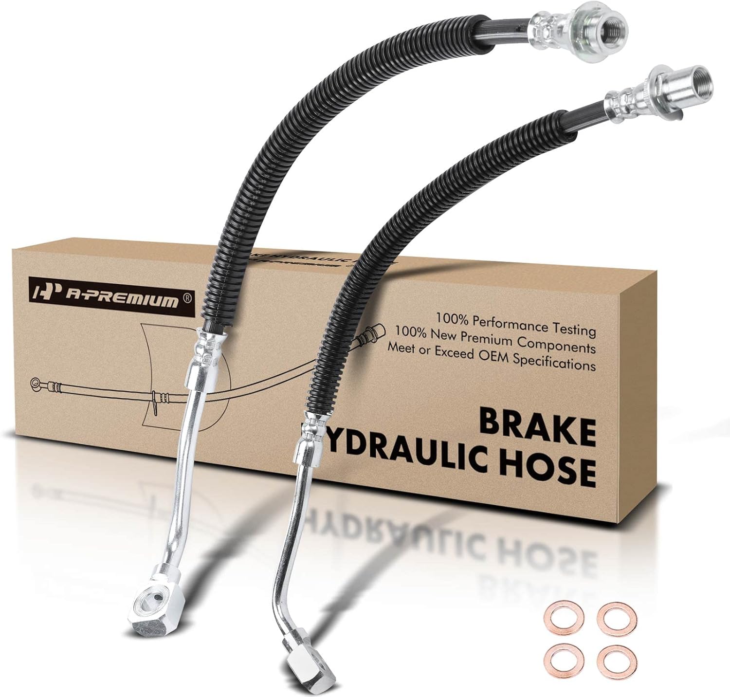 A-Premium Front Side Brake Hydraulic Hose Compatible with Saturn Models - SC 1991-1992, SC1/SC2 1993-2002, SL/SL1/SL2 1991-2002, SW1 1993-1999, SW2 1993-2001 - Replace# 21011782(Pack of 2)