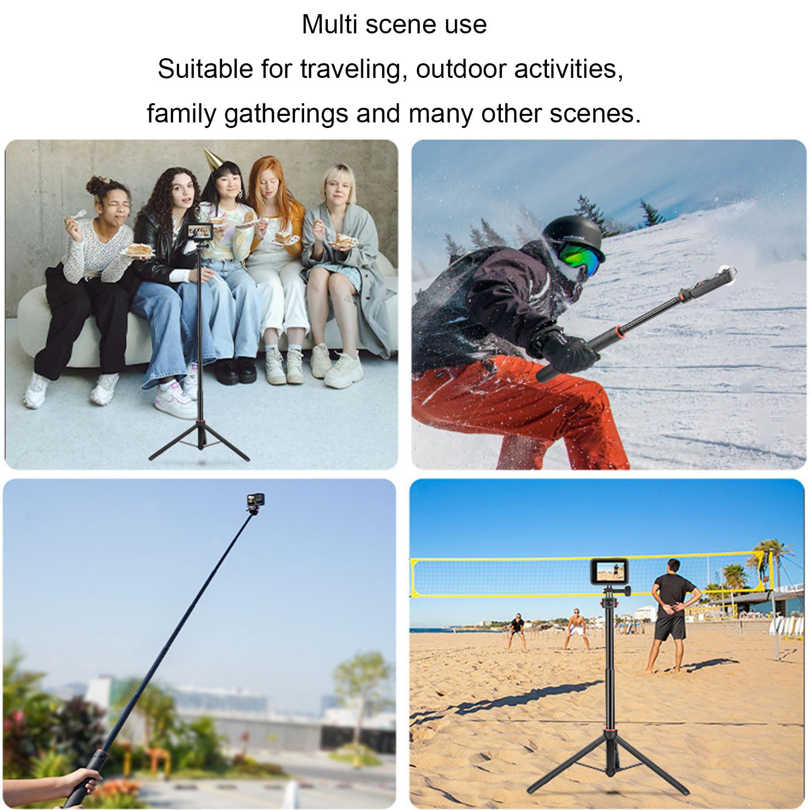Cryfokt Extendable Tripod, 5.3ft Stable Design | Altezza regolabile, base rinforzata, a doppia chiusura, adatto per stoccaggio esterno e compatto