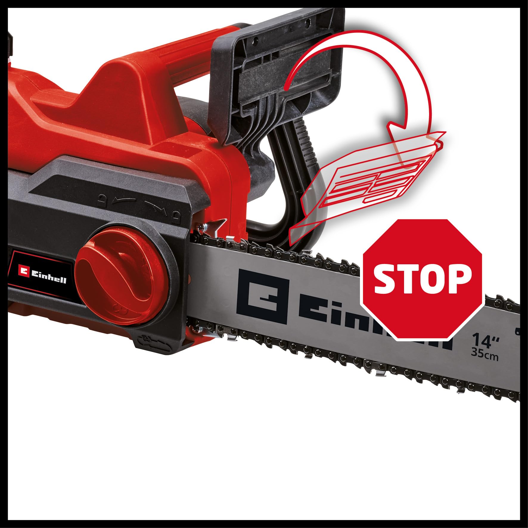 Einhell Tronçonneuse électrique GC-EC 1935 (puissance de 1900 W, longueur 32,5 cm, vitesse maximale de la chaîne de 15,5 m/s, tension de chaîne sans outil, protection anti-rebond à frein de chaîne)