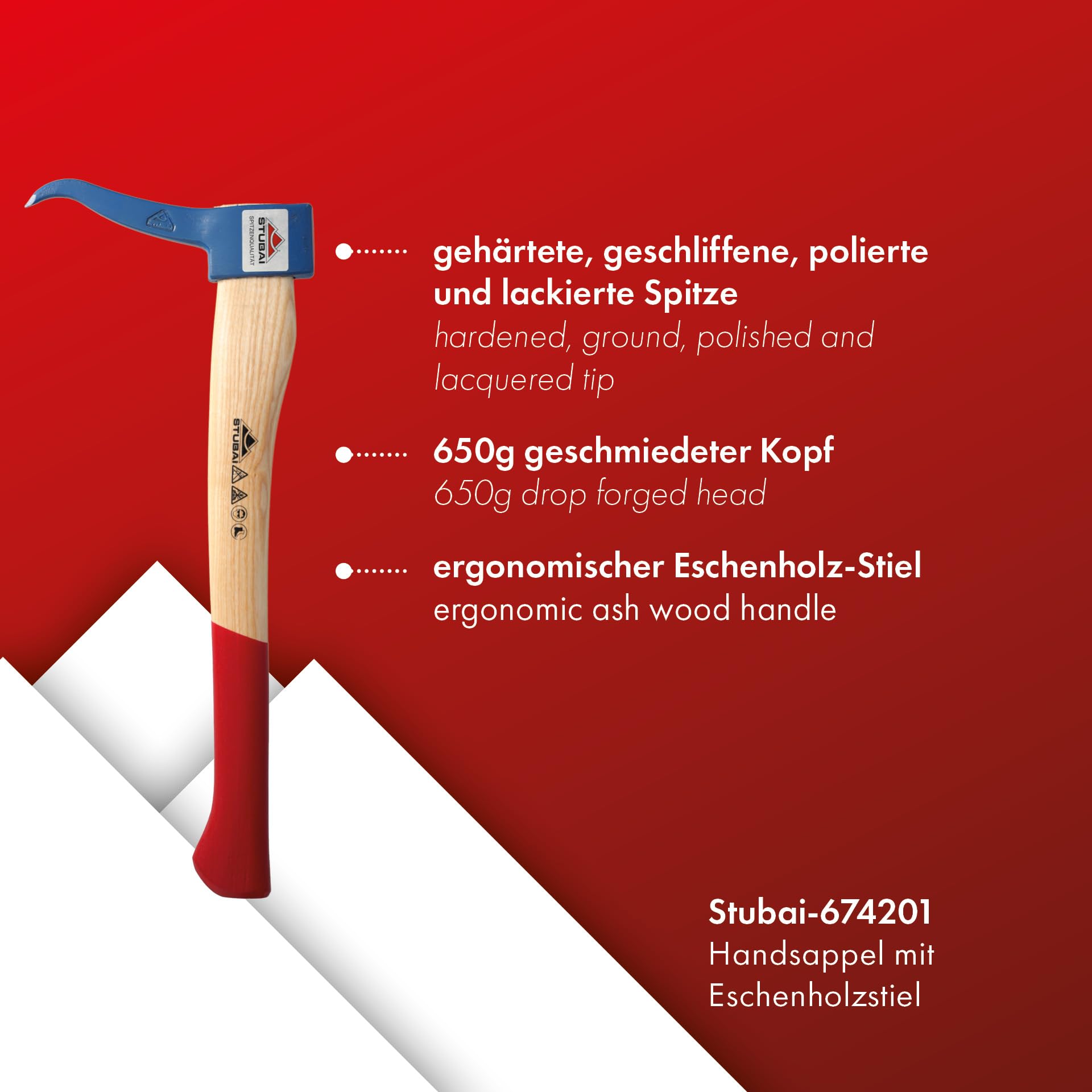 Greenstar 10789 Sapie manche Bois 450 mm avec tête Acier 650 g