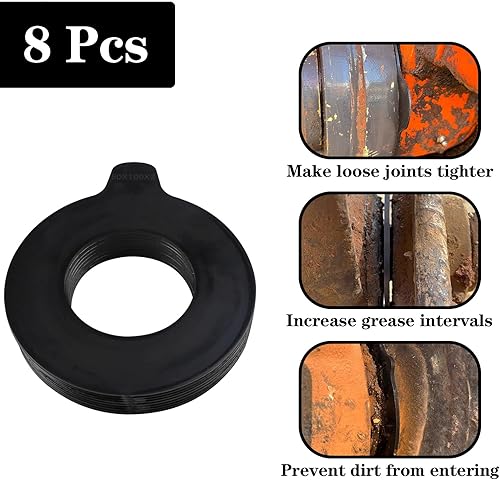 Miniatura 3 de Kit de espaciadores de 8 x 50 mm para pinzas de excavadora y minicargadora de dirección de 2 mm de espesor. Compatible con Cat, Bobcat, Deere,