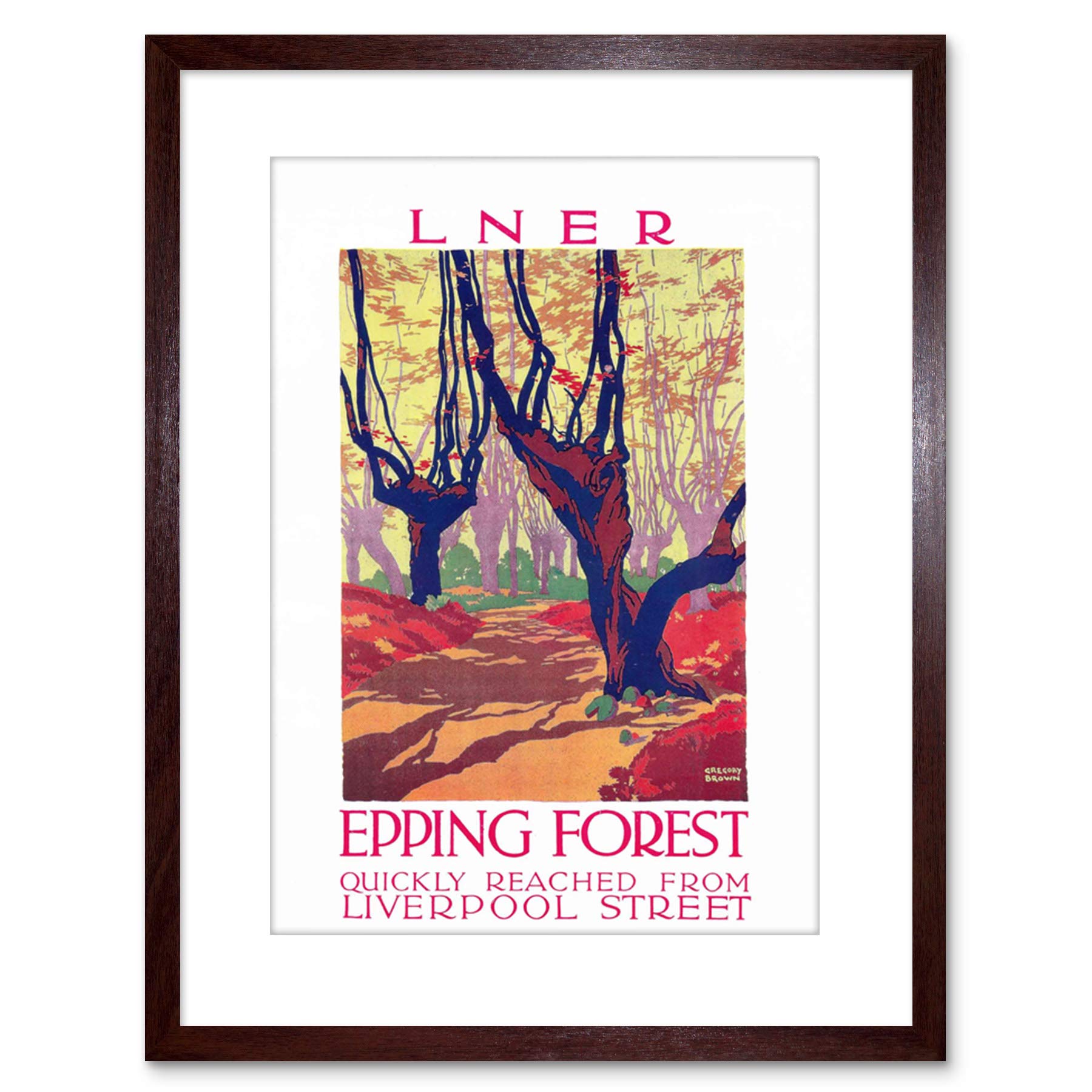 Wee Blue Coo TRAVEL VINTAGE AD LNER EPPING FOREST LIVERPOOL RAILWAY FRAMED PRINT F97X7492