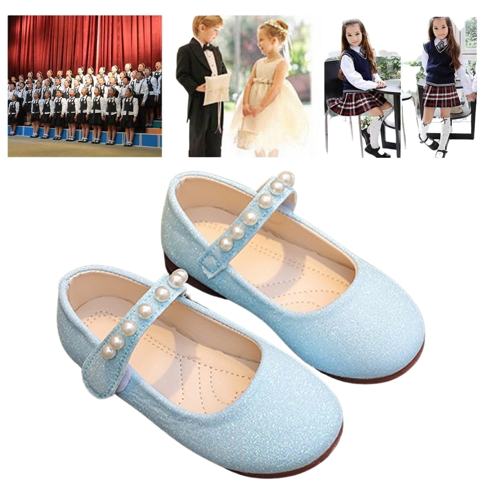 Chaussure Princesse Fille Elsa Plates, Basket Enfant Costum Ballerines for Fête Spectacles Mariage