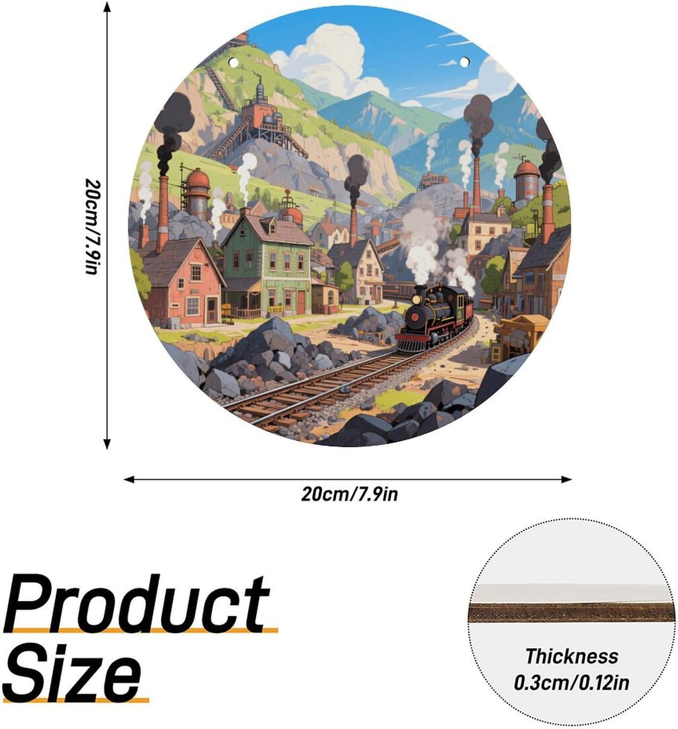 Steam Mining Town Painting Wood Painting