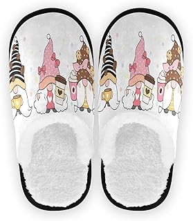 Coffee Gnome House Slippers Sweet Cookie Home Spa Slippers Memory Foam Closed Toe Slipper Non Slip for Hotel Bedroom Travel Shoes Women Men M