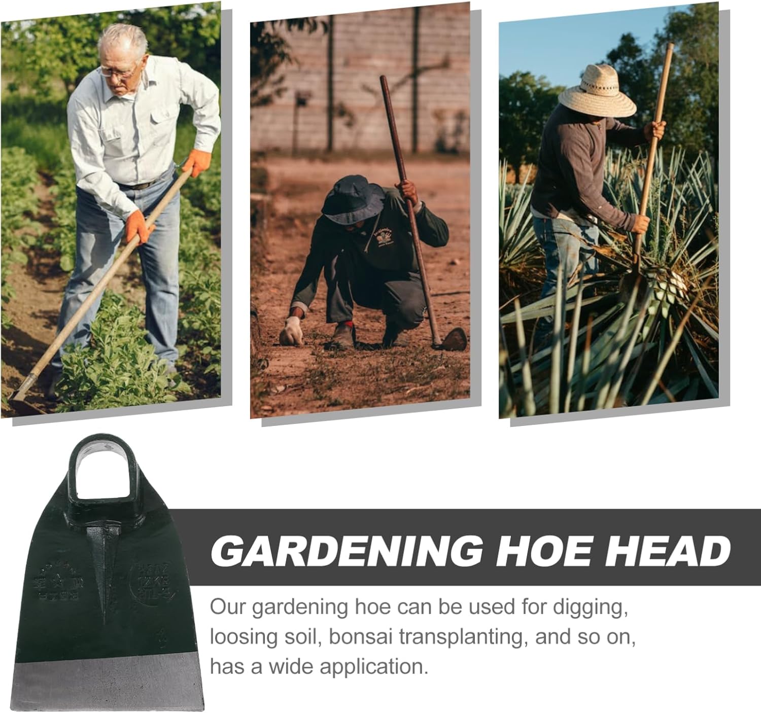 Stainless Steel Hoe Farm Tools Gardening Shovel for Digging Raised Beds Garden