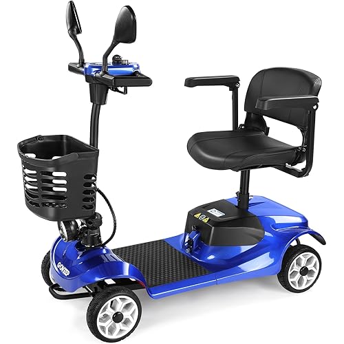 Mobility Scooter for Adults,250W Electric Powered Mobile Wheelchair,12.4 Miles Range,330 lbs Capacity Electric Mobility Scooters with LED Headlights and Basket