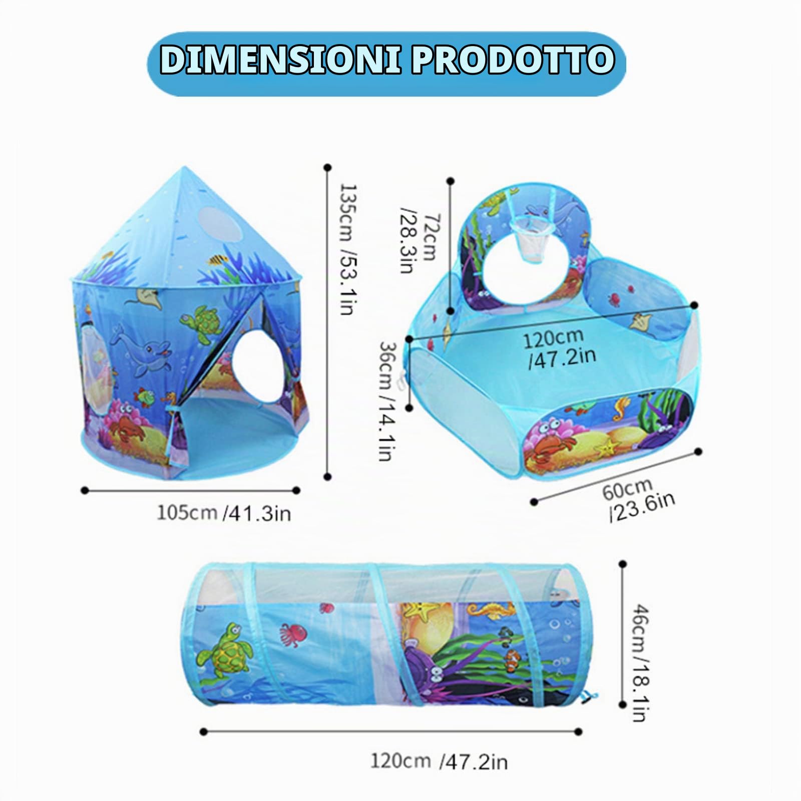 Tunnel Gioco per Bambini,Tenda da Gioco per Bambini Pop-up 3 in 1,Tenda da Gioco per Bambini e Tunnel,Tenda da Giardino per Ragazzi,Coperta e all'aperto