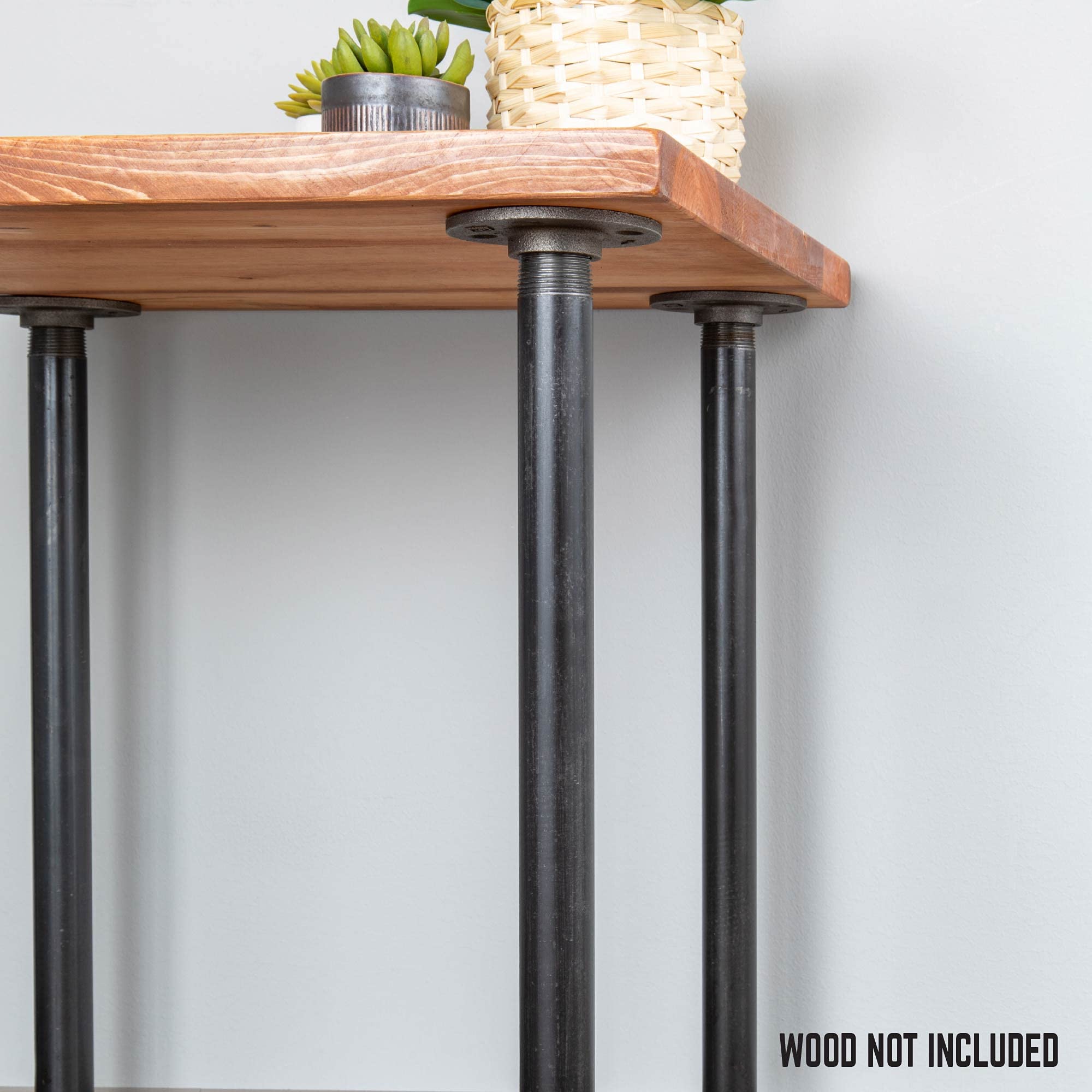 PIPE DECOR 1 in. x 24 in. Round Flange Pipe Table Legs (4 Pack