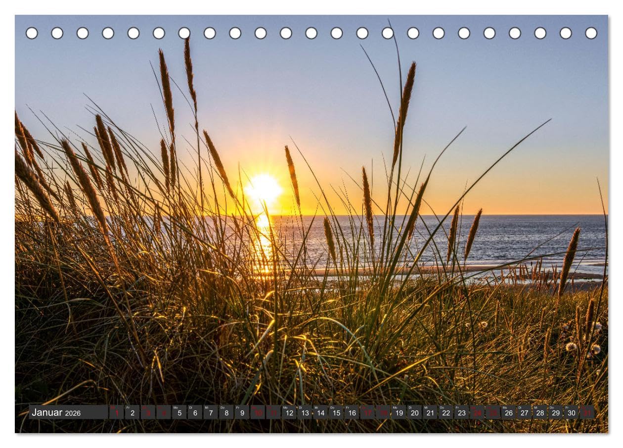 Sylt im Abendlicht (Tischkalender 2026 DIN A5 quer), CALVENDO Monatskalender: Zauberhafte Momente am Meer