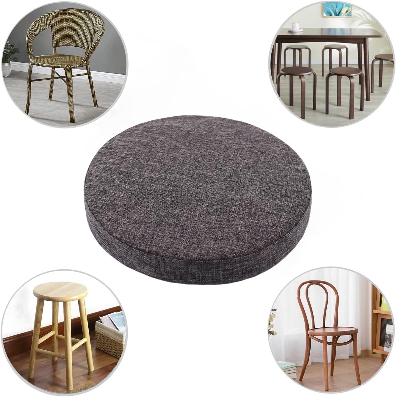 Uyeoco Coussin Siège Rond Mémoire De Forme 35x35x5cm - Intérieur Extérieur