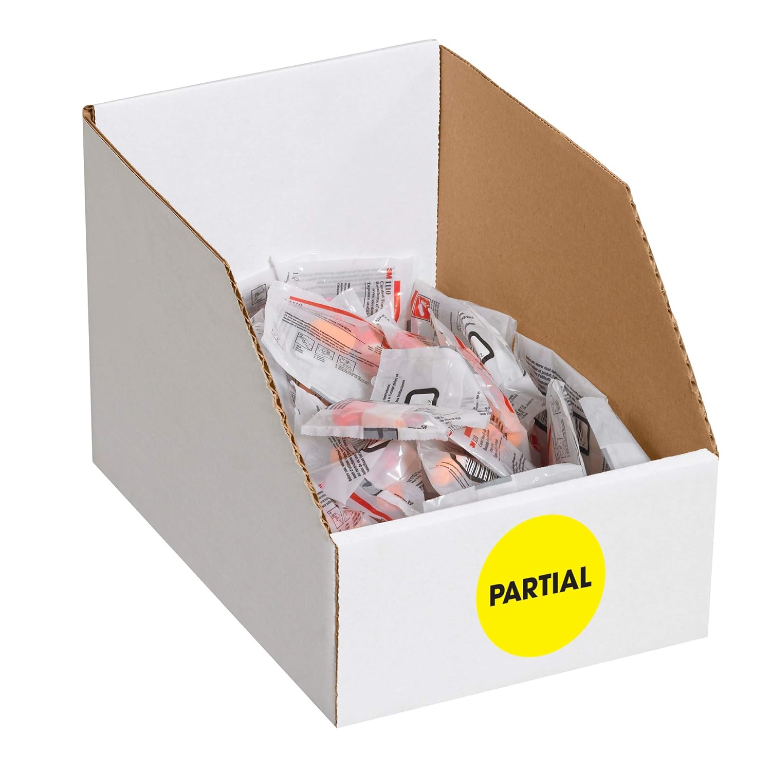 Tape Logic 2' Circle Label, 'Partial', Fluorescent Yellow, Roll of 500 Stickers, for Inventory Control and Warehouse Organization