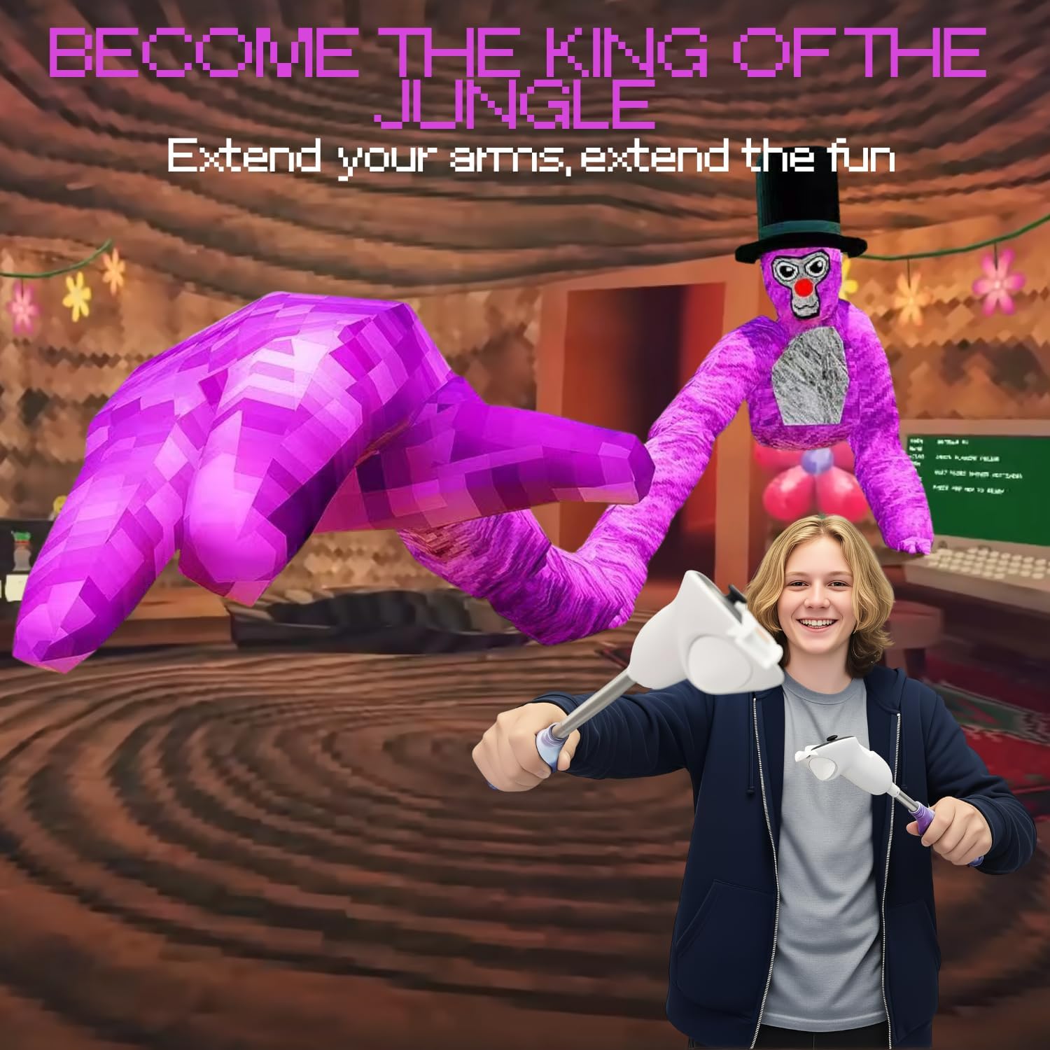 Telescoping Long Arms for Animal Company VR Accessories for Meta Quest Controllers Gorilla Tag Long Arms for Quest 3S (Quest 3/3S)