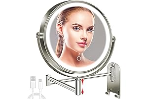 9" Wall Mounted Lighted Makeup Mirror with Lights