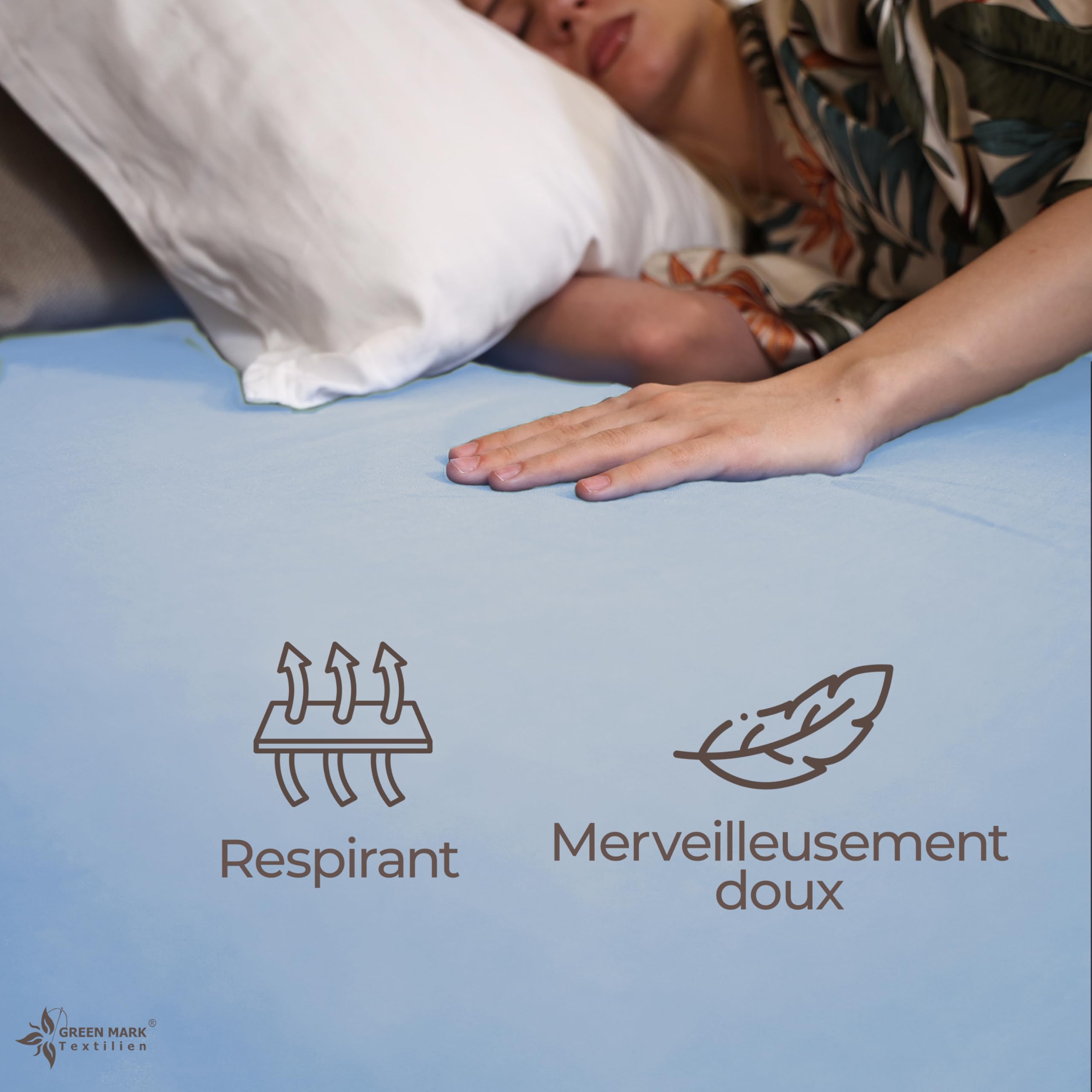 GREEN MARK Textilien Drap de lit classique en 100% coton sans élastique, nombreuses tailles et couleurs, 180 x 275 cm, Vert pomme