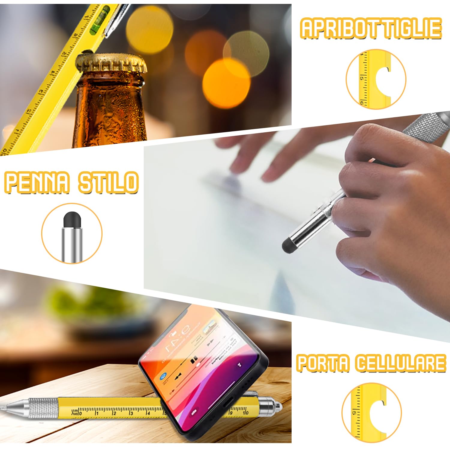 Penna Regalo Multifunzione 9 in 1, Idee Regalo Uomo, Festa del Papà