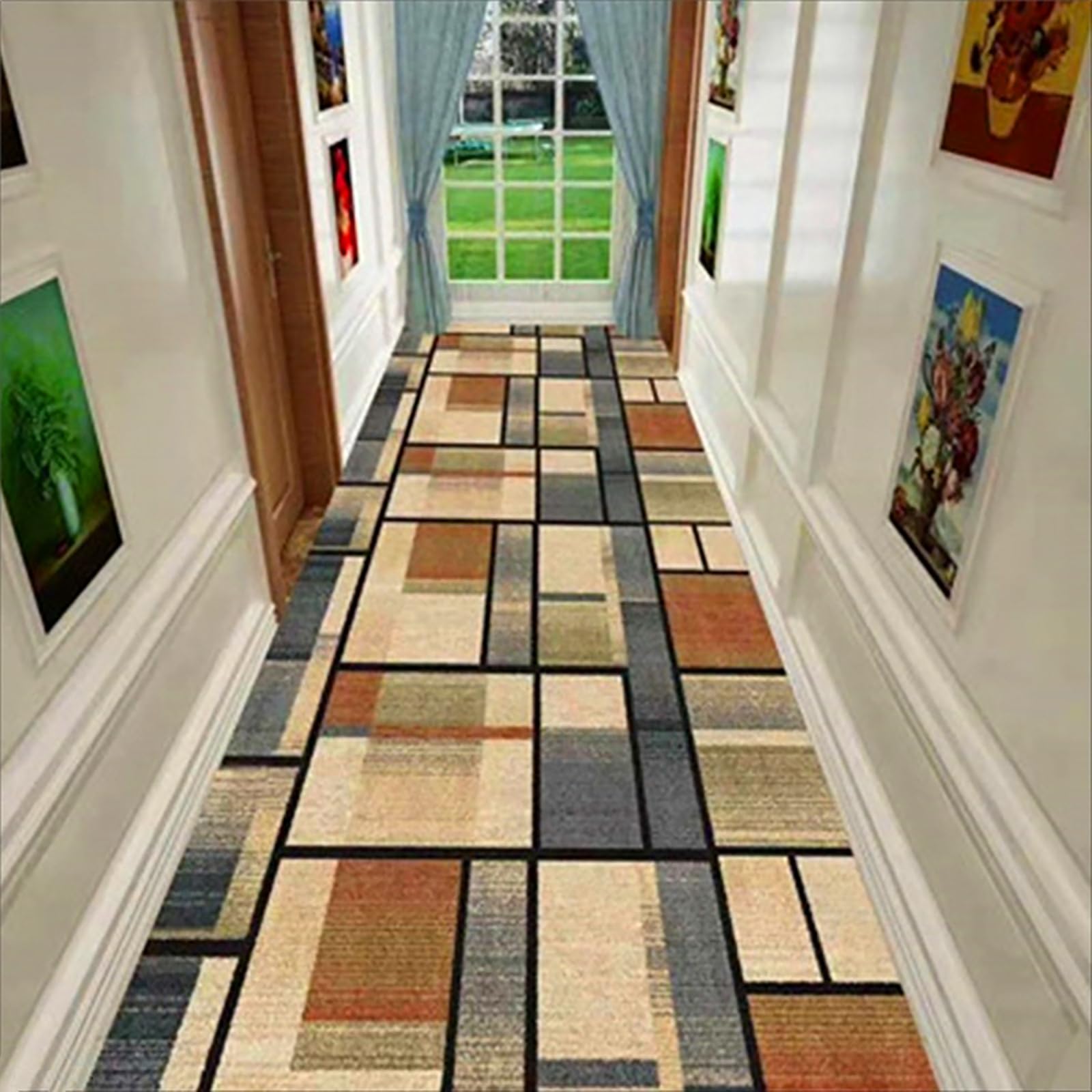 Alfombra atrapa suciedad lavable y antideslizante para evitar manchas en suelos de pasillo