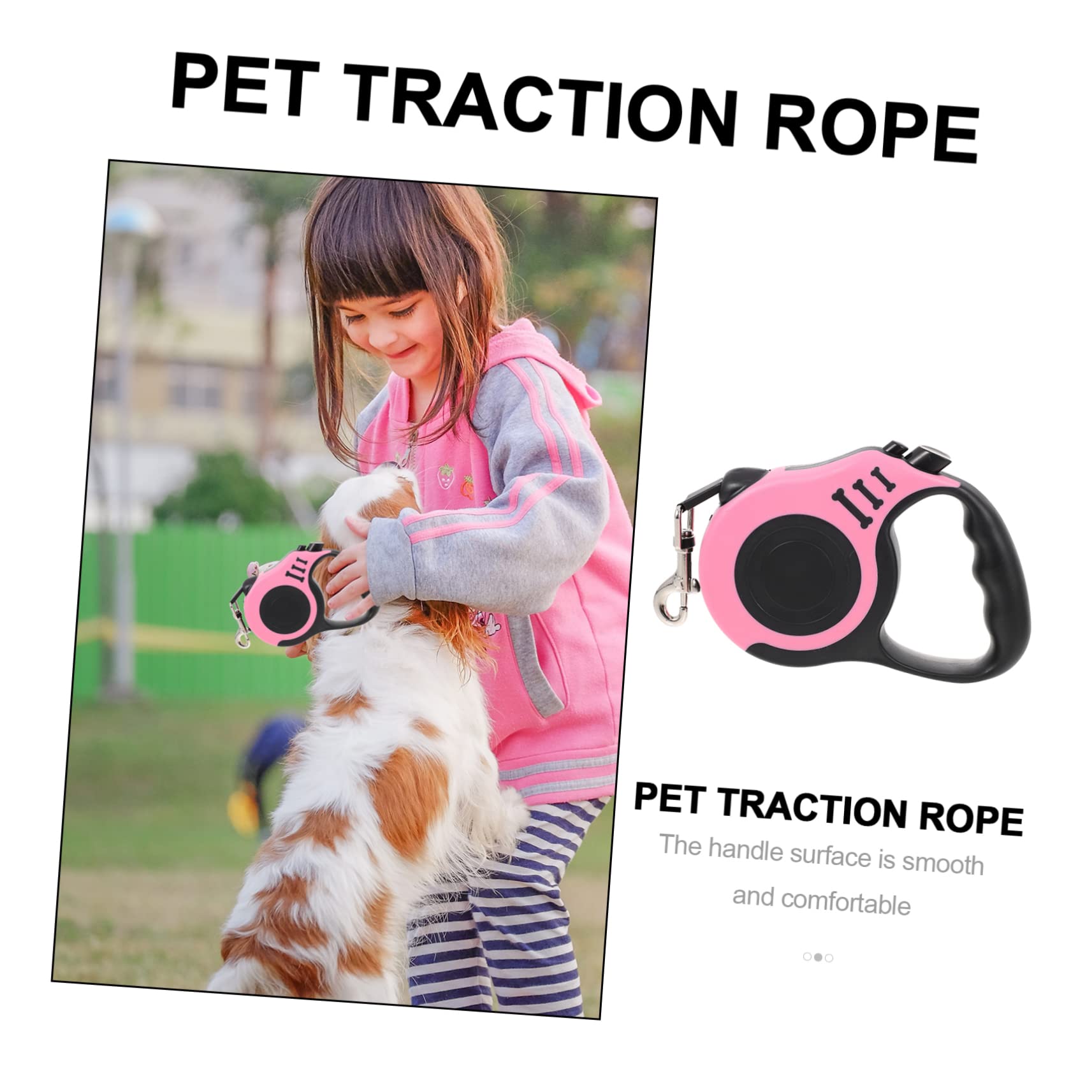 CORHAD Retractable Dog Leash Portable Pet Accessory Ergonomic Handle Comfortable Walking Leash for Outdoor Use