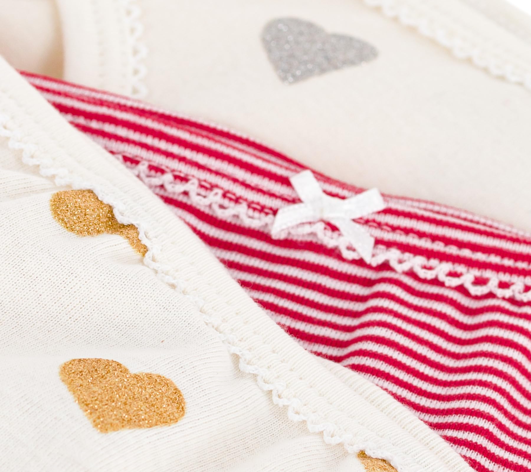 Petit Bateau Lot de Culottes Enfant en Coton Imprimé Cœurs A0e8b00 sous Vêtements Jour Fille (Lot de 3)