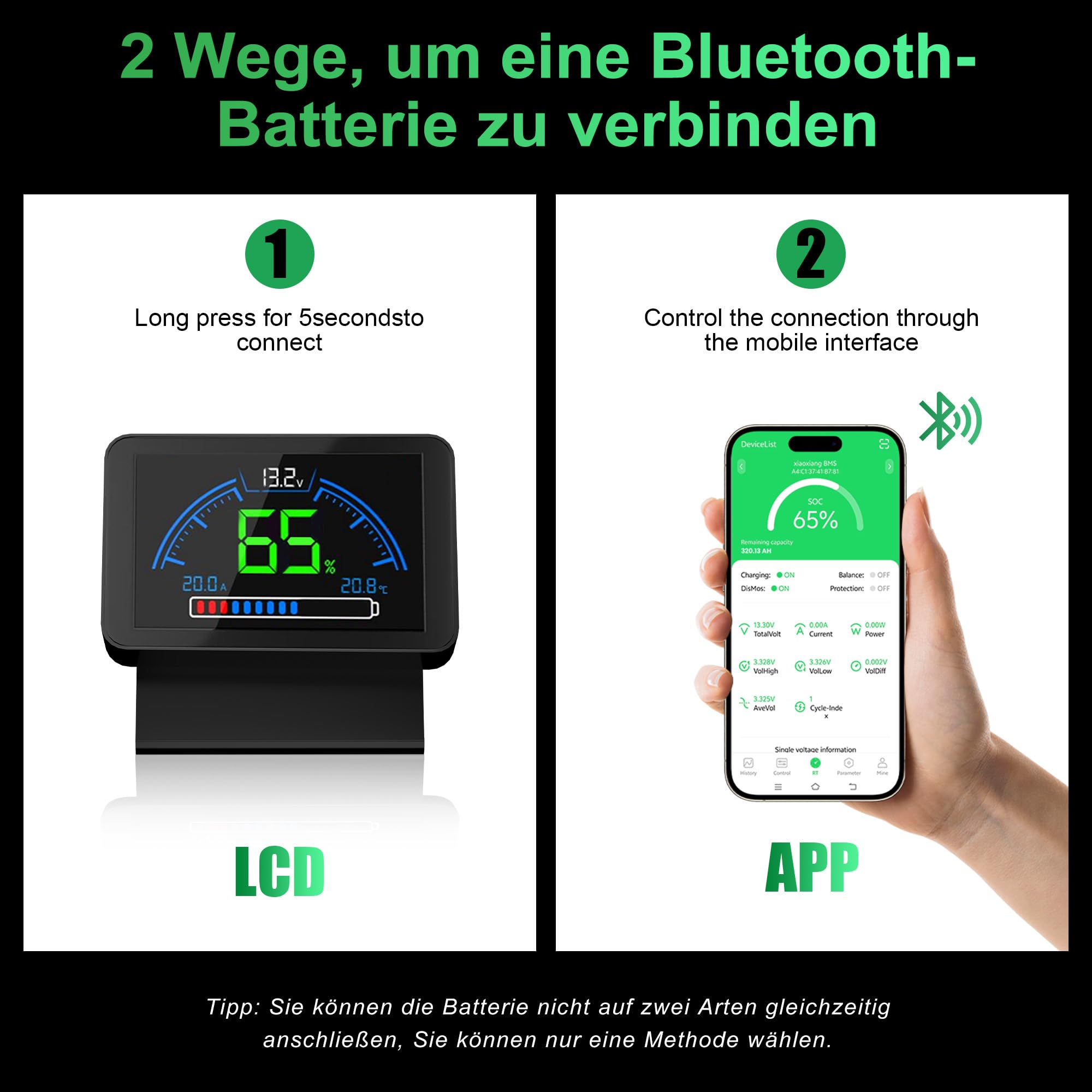 Confezione da 2 batterie al litio LiFePO4 da 12 V 640 Ah per camper, con Bluetooth BMS da 300 A, protezione a bassa temperatura, 8192 Wh di energia utilizzabile, oltre 8000 cicli per pannello solare