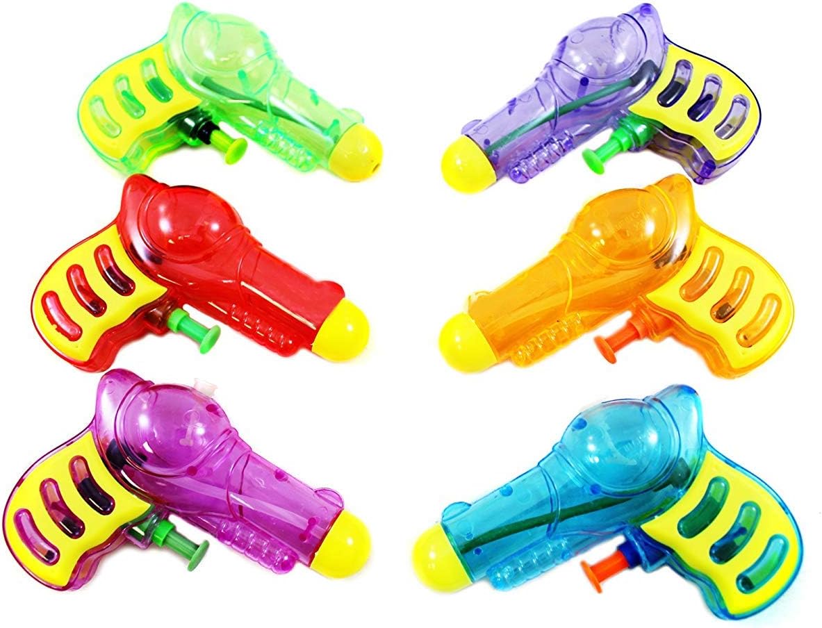Totem World 12 Squirt Guns for Kids Pet Cat Animal - Transparent Neon Bulk Water Guns with Classic Design and Durable Materials : Toys & Games