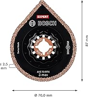Vista 3 de Bosch 1 x Expert 3 max AVZ 70 RT4 placas de lechada (para mortero, mortero, Ø 2.756 in, accesorio profesional multiherramienta)