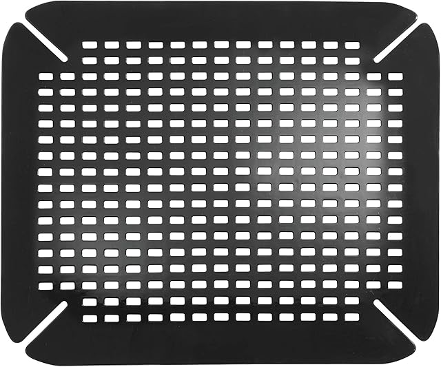 iDesign Sink Protector Mat for Sinks, Practical Drainer Mat for Kitchen Sink, Made of Durable Plastic, Black