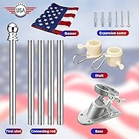 Vista 10 de American Flag with Pole, 5FT Flag Pole with Wall Mounted Bracket and American Flag Rustproof Tangle Flag Pole for House Yard Residential or Black