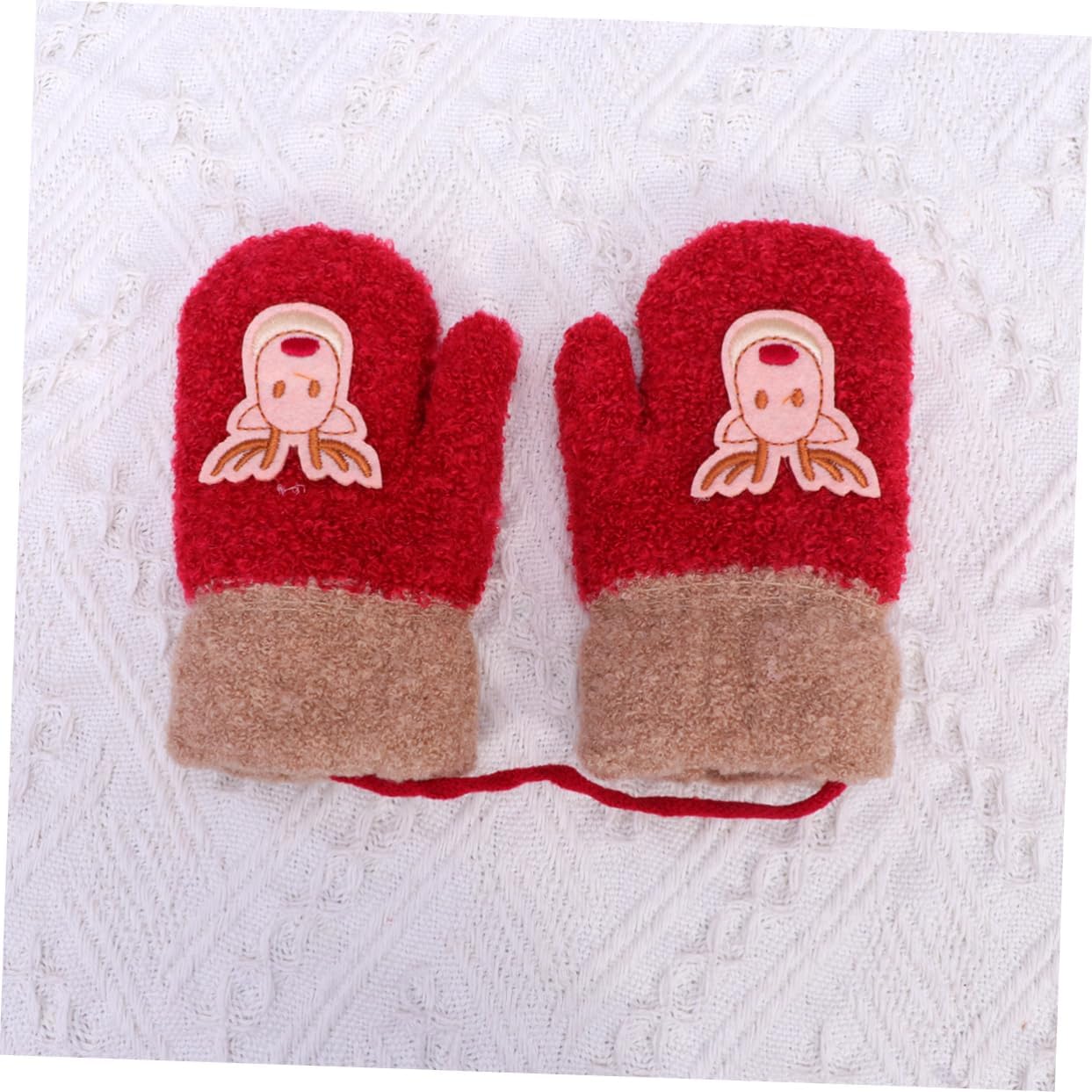Warm Gloves for Kids Christmas Mitten Elk Design Full Coverage Hand Protection for Girls